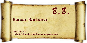 Bunda Barbara névjegykártya